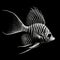 Black And White Angelfish With Long Dorsal Fin