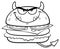 Black And White Angry Devil Burger Cartoon Mascot Character