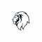 Black and White Angry Lion Head Logo Vector Design, Sign, Icon, Illustration