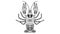 Black and white animated drawing, tribal crayfish, Cancer useful as horoscope symbol, gastronomy sign, cancer as symbol of malig