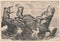 Black and white antique illustration shows animals on a boat. Vintage illustration shows a group of animals sailing on