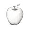 Black And White Apple Illustration With Tropical Symbolism