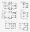 Black and White architectural plans