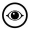 black and white artistic human eye icon or symbol