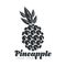Black and white assymmetric graphic pineapple logo template