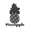 Black and white assymmetric graphic pineapple logo template