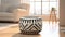 Black And White Aztec Art Pouf For Stylish Living Rooms