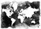 Black and white background. Horizontal vintage map of the world.