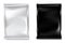 Black and white bags packaging in front view on white background