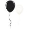 Black and white balloon ribbon