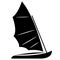 Black & white bat style sail boat silhouette