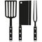 Black and white bbq cutlery silhouette set