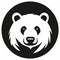 Black And White Bear Head Icon: Graphic Design Inspired