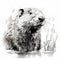 Black And White Beaver Sketch: Realistic Brushwork On White Background