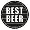 Black and white best beer text on barrel silhouette