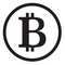 Black and white bitcoin. The icon for internet money.