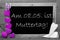 Black And White Blackbord, Purple Hearts, Muttertag Means Mothers Day