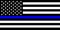 A black, white and blue stars and stripes USA American flag in memorial of Police Officers that have died in the line of duty