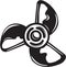 Black and White Boat Propeller Illustration