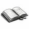 Black And White Book Drawn In Biblical Style With Realistic Lighting