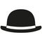 Black and white bowler hat silhouette