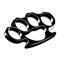 Black and White Brass Knuckle Weapon Vector Illustration
