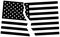 Black and white broken flag of USA