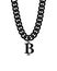 Black and white brutal chain necklace with a sign of bitcoin, vector illustration