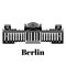 Black and white building of Berlin, travel icon landmarks in Germany. City architecture