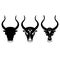 Black and white bull head icons