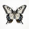 Black And White Butterfly Illustration: Minimal Retouching With Hyperrealistic Precision