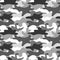 Black and white camouflage. Masking camo. Classic clothing print. Vector seamless pattern.