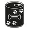 Black and white canned pet food silhouette