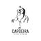 Black and white capoeira logo design. live style capoeira poster. capoeira dancer silhouettes.