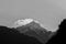 Black and white capture of manaslu peak in the morning