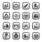 Black and white car and road services icons
