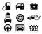 Black and white car service icons