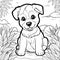 Black and White Cartoon Illustration of Dog or Puppy Animal for Coloring Book