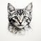 Black And White Cat Face Tattoo Illustration