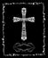 Black and white catholic greeting vintage card for baptism and easter