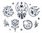 Black-white celestial moon isolated kids clipart