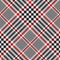 Black white check plaid pattern vector. Seamless dark pixel plaid for skirt, bag, purse.