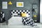 Black and white checkered bedsheets
