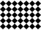 Black and white checkered floor tiles