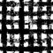 Black and white checkered gingham ink painted grunge seamless pattern, vector