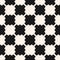 Black and white checkered texture. Vector seamless pattern with curved shapes