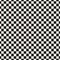 Black and white checkered texture. Vector seamless pattern with curved shapes