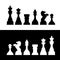 Black and white chess figure