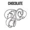 Black and white chocolate shaving, curl, spiral for cake decoration