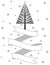 Black and white Christmas tree and ribbon banner